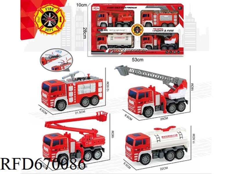 FOUR INERTIAL FIRE ENGINES EQUIPPED WITH (UPGRADED WATER SPRAY)