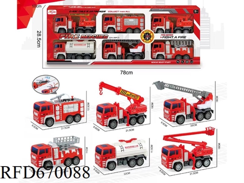SIX INERTIAL FIRE ENGINES EQUIPPED WITH (UPGRADED WATER SPRAY)