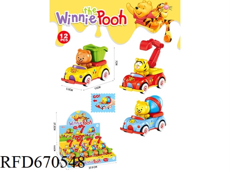 WINNIE THE POOH INERTIA AUTOMOBILE (12PCS)
