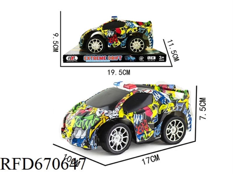 Q-VERSION WATER-PRINTED POISON INERTIAL POLICE CAR
