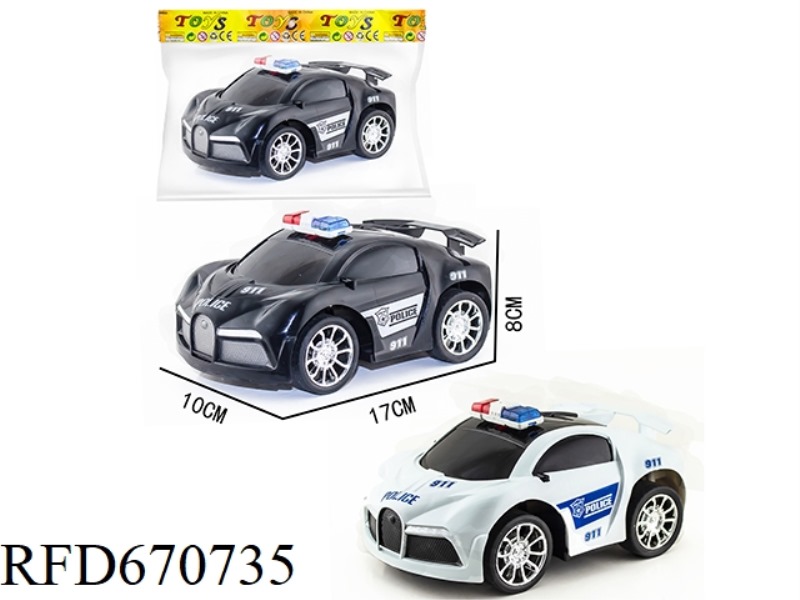 Q-VERSION BUGATTI HAND-PRINTED INERTIAL POLICE CAR