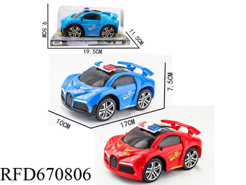 Q-VERSION BUGATTI SOLID-COLOR TRANSFER INERTIAL POLICE CAR