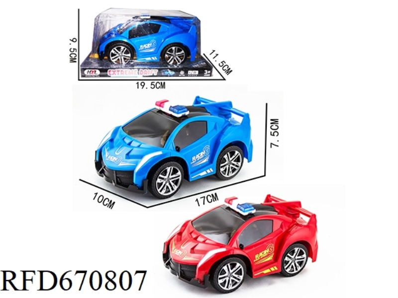 Q-VERSION POISON SOLID-COLOR TRANSFER PRINTED INERTIAL POLICE CAR