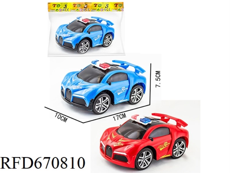 Q-VERSION BUGATTI SOLID-COLOR TRANSFER INERTIAL POLICE CAR