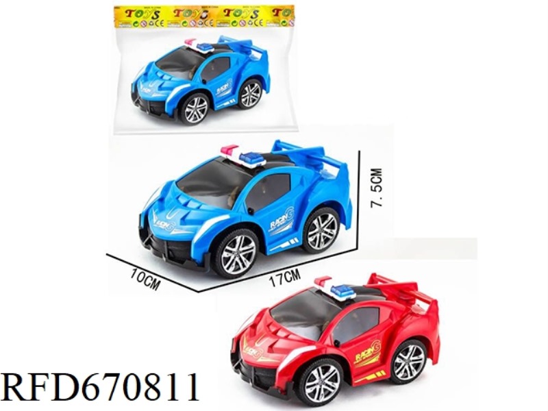 Q-VERSION POISON SOLID-COLOR TRANSFER PRINTED INERTIAL POLICE CAR