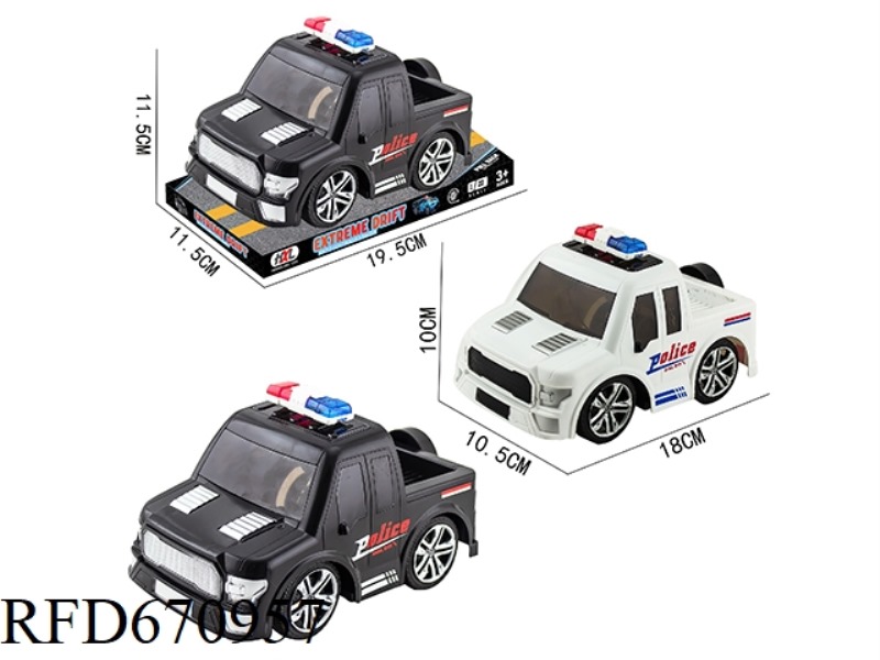 Q-VERSION FORD RAPTOR HAND-PRINTED INERTIAL POLICE CAR