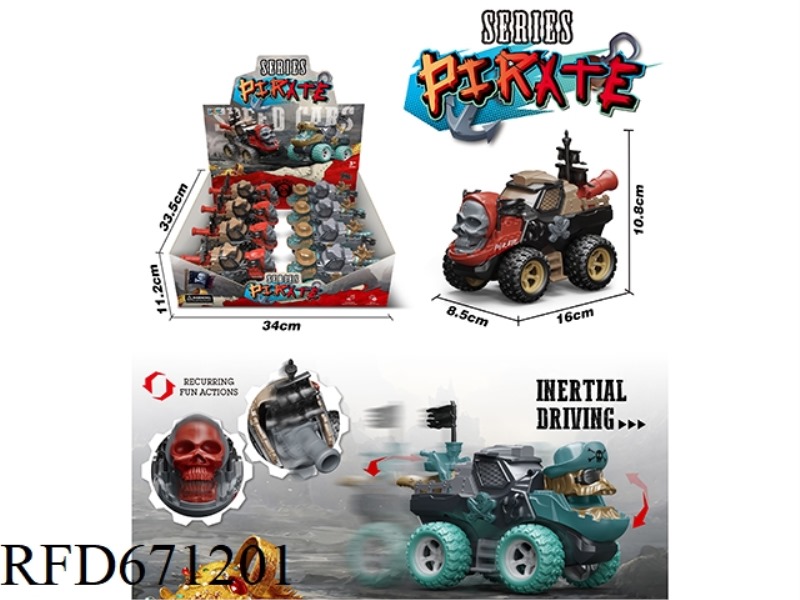 8 PIECES OF ACTION-INERTIA PIRATE VEHICLES