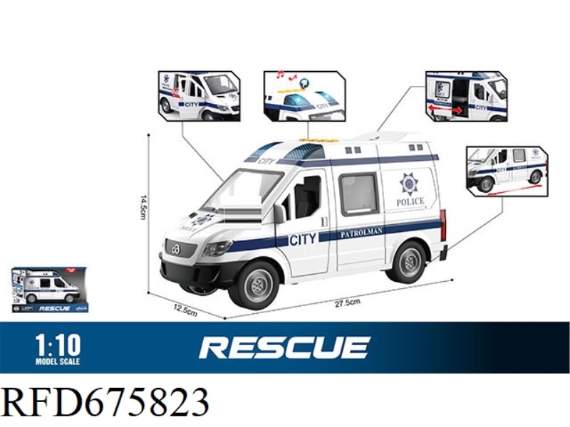 1: 10 INERTIAL POLICE CARS (LIGHT AND SOUND)
