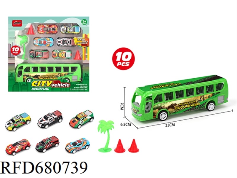 CITY BUS MINI CAR SET (DINOSAUR THEME)