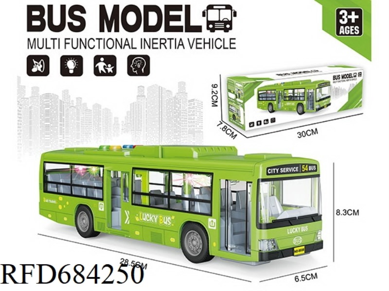 ACOUSTO-OPTIC INERTIA EARLY EDUCATION TOY BUS (GREEN)