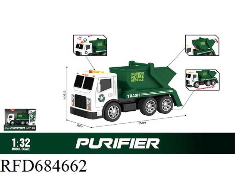 1: 32 INERTIA SOUND AND LIGHT BUCKET TYPE ENVIRONMENTAL SANITATION (GREEN) (SOUND, LIGHT)