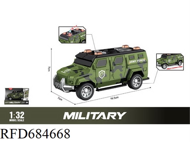 1: 32 INERTIA MILITARY GREEN OFF-ROAD VEHICLE (SOUND, LIGHT)