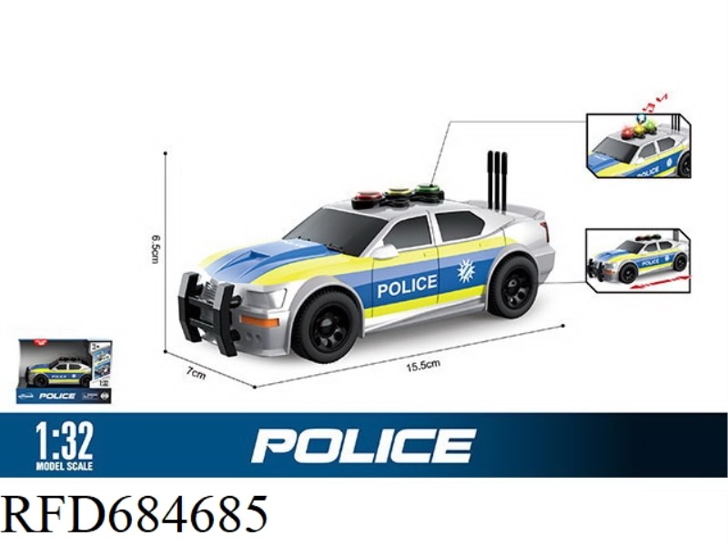 1: 32 INERTIA SOUND AND LIGHT GERMAN TRAFFIC POLICE VEHICLE (SOUND, LIGHT)