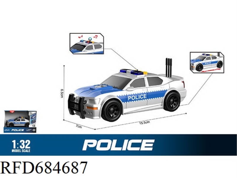 1: 32 INERTIA SOUND AND LIGHT GERMAN POLICE CAR (SOUND, LIGHT)