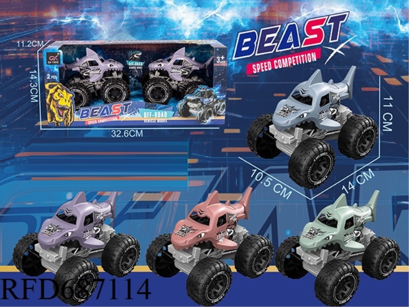 INERTIAL SWINGING TAIL SHARK OFF ROAD VEHICLE (BIGFOOT) FISH BACK CAN DRIVE