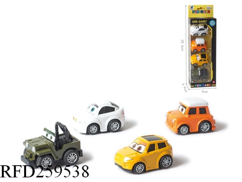 PULL BACK ALLOY CAR(4PCS,4 ASST)