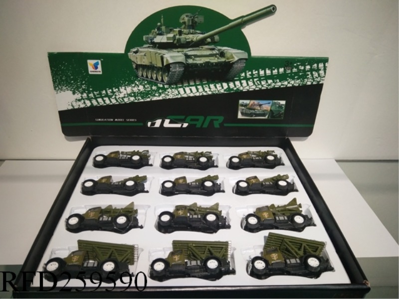 PULL BACK ALLOY MILITARY CAR(12PCS,4 ASST)