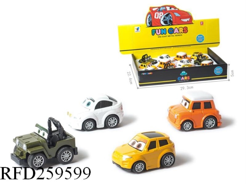 PULL BACK ALLOY CAR(12PCS,4 ASST)