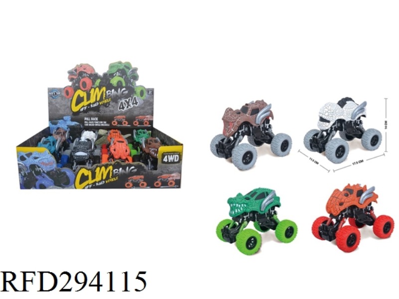 FOUR-DRIVE BACK FORCE WITH SHOCK ABSORBER CRACK MONSTER COLOR WHEEL CLIMBING CAR