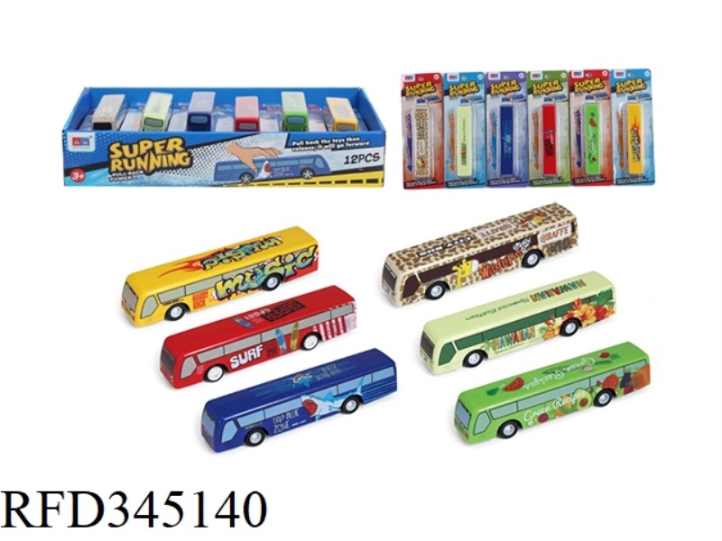 PULL BACK BUS 12PCS