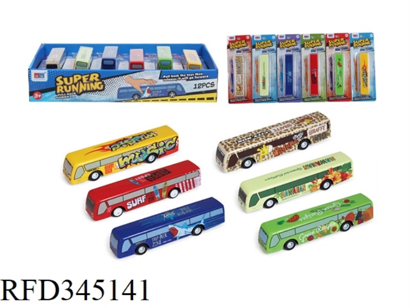 PULL BACK BUS 12PCS