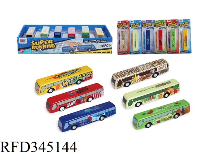 PULL BACK BUS 12PCS