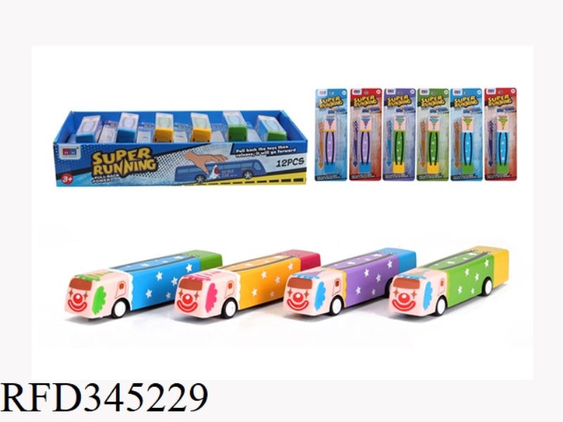 PULL BACK CLOWN CAR 12PCS