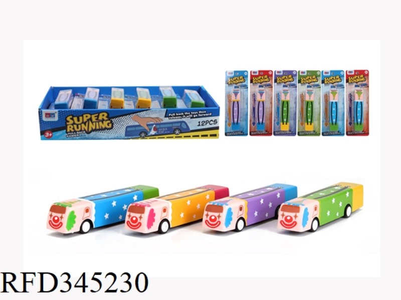 PULL BACK CLOWN CAR 12PCS