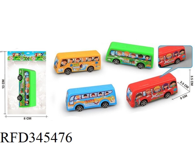 4-COLOR CARTOON BUS (PULL BACK)