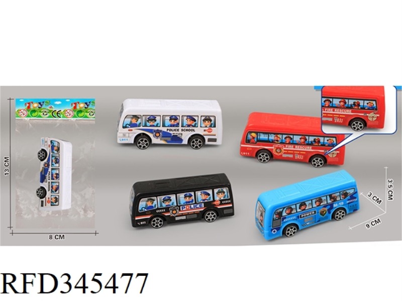 4-COLOR POLICE BUS (PULL BACK)