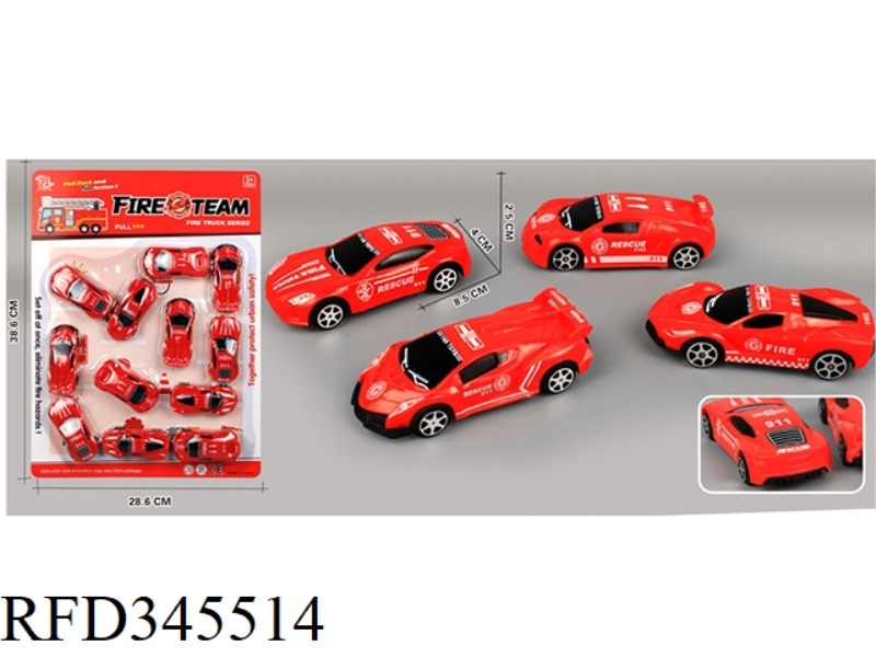 12 FIRE TRUCK MODELS (PULL BACK)
