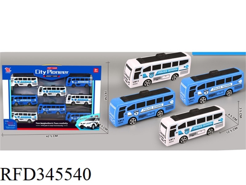 8 POLICE MINIBUSES (PULL BACK)