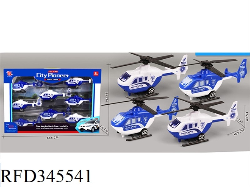8 POLICE HELICOPTERS (PULL BACK)