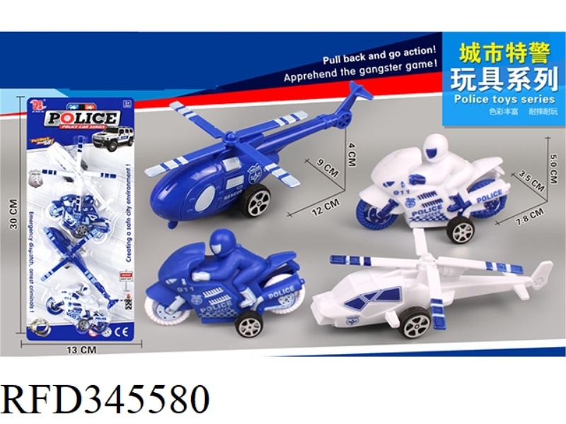 HELICOPTER + POLICE MOTORCYCLE (PULL BACK)