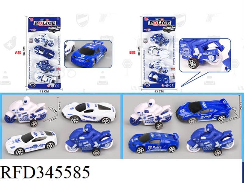 POLICE MOTORCYCLE + CAR MODEL (PULL BACK)