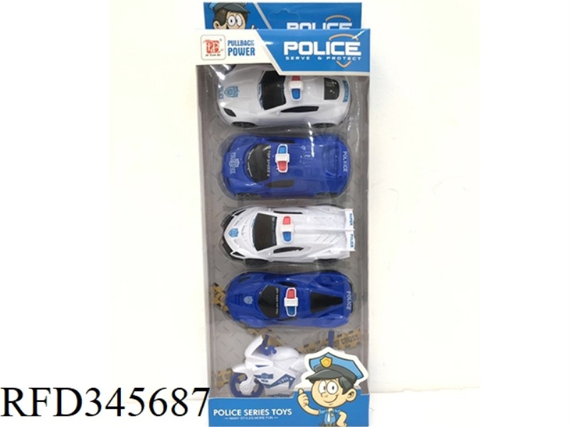 5 POLICE CARS (PULL BACK)