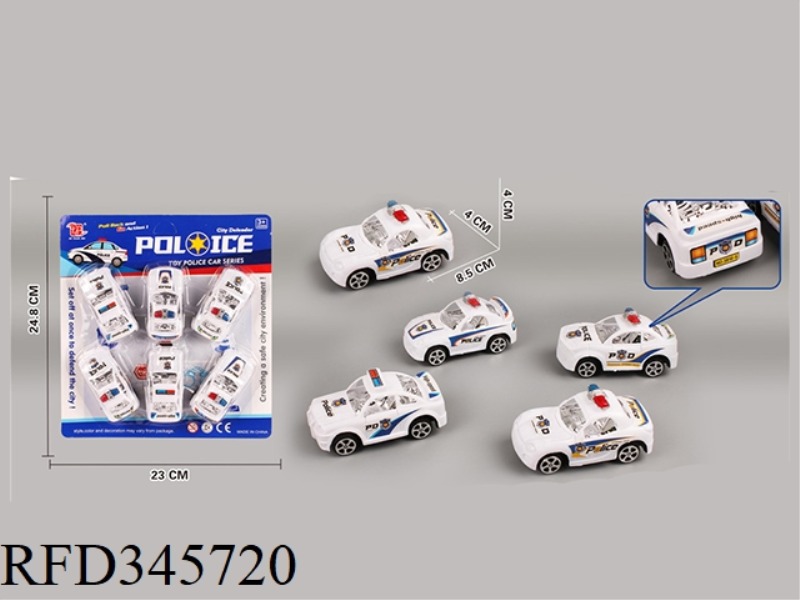 6 POLICE CARS (PULL BACK)