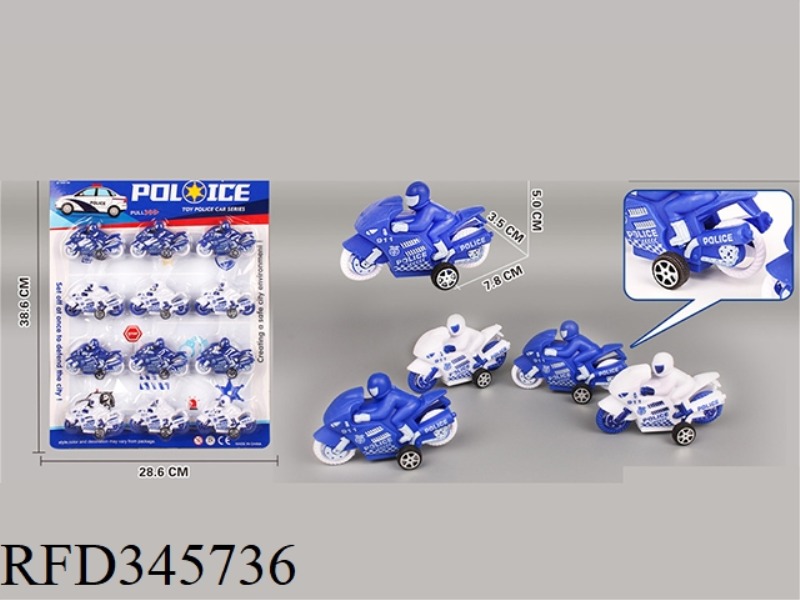 12 POLICE MOTORCYCLES (PULL BACK)