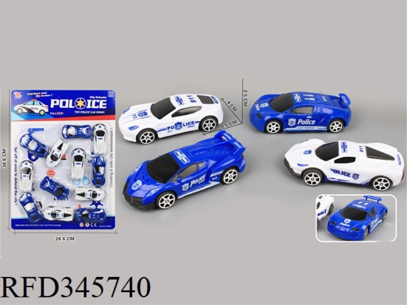 12 POLICE CAR MODELS (PULL BACK)