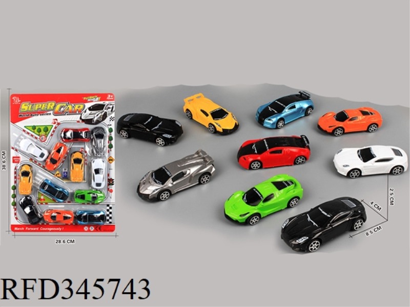 12 PAINTED CAR MODELS (PULL BACK)