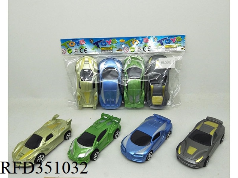 4 MODELS OF SPRAY PAINT PULL BACK SIMULATION CARS