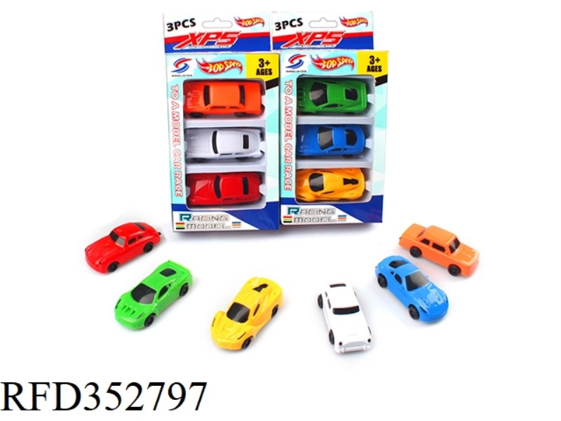 3 PULL BACK CARTS 2 MIXED