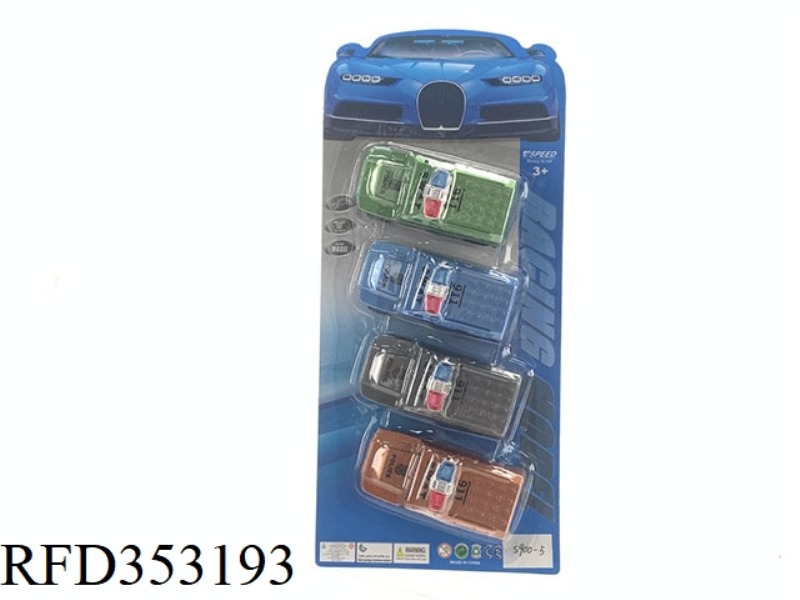 PAINTED PULL BACK POLICE CAR