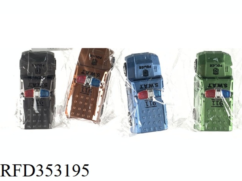 PAINTED PULL BACK POLICE CAR