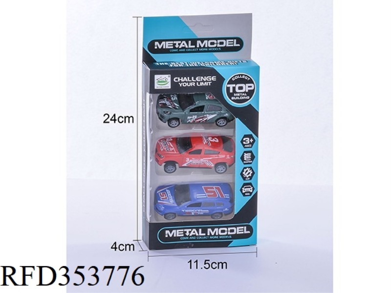 3 SETS OF 4 PULL BACK RACING CARS
