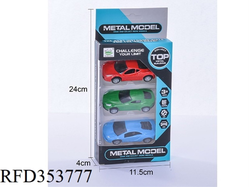 3 SETS OF 4 PULL BACK SIMULATION CARS