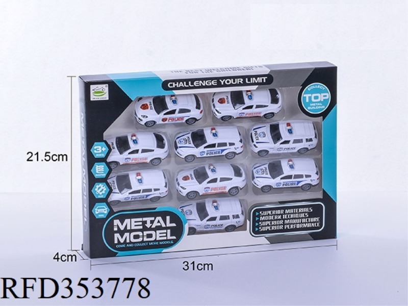 9 SETS OF 4 PULL BACK POLICE CARS