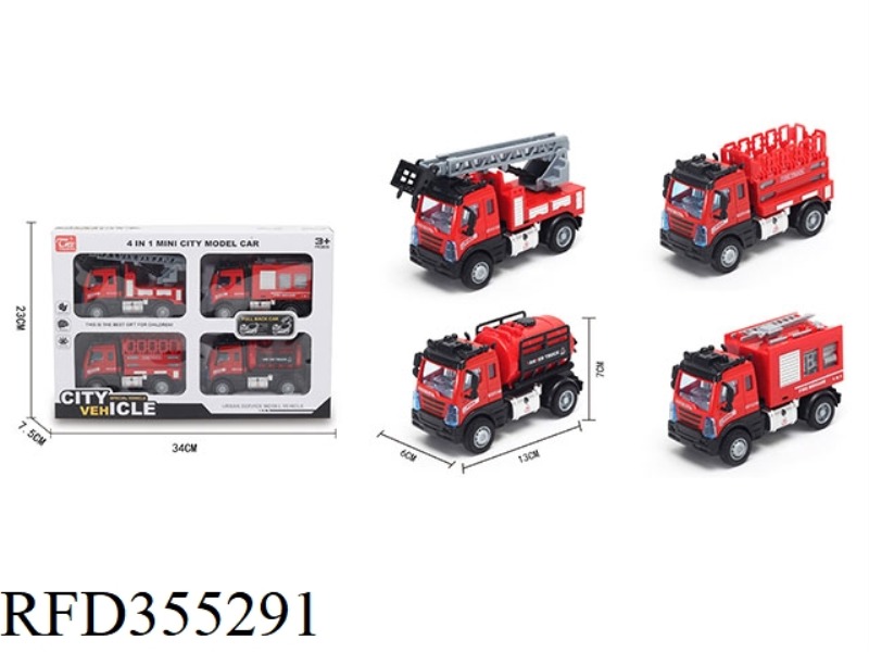 1:64 PULL BACK EUROPEAN FIRE TRUCK