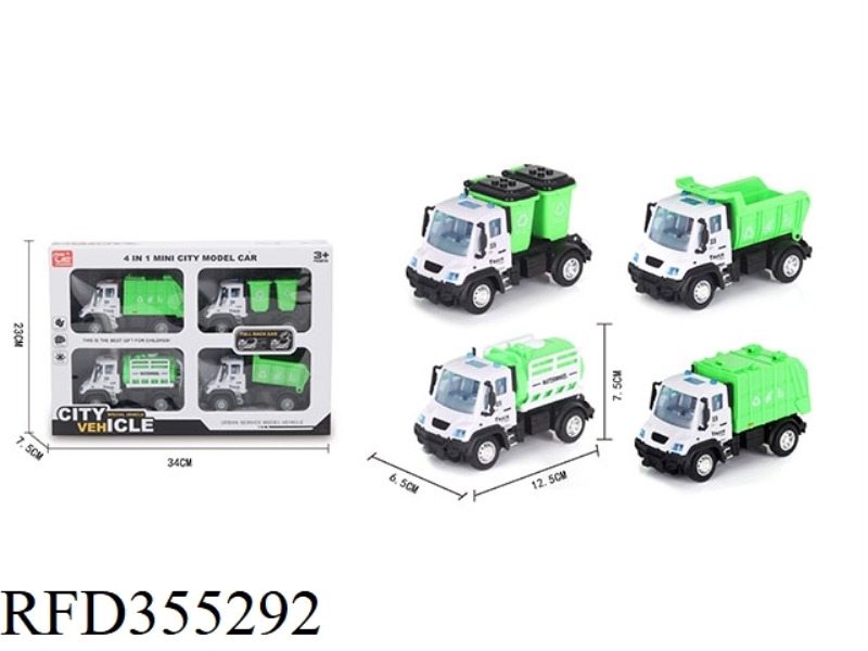 1:64 PULL BACK GERMAN SANITATION VEHICLE