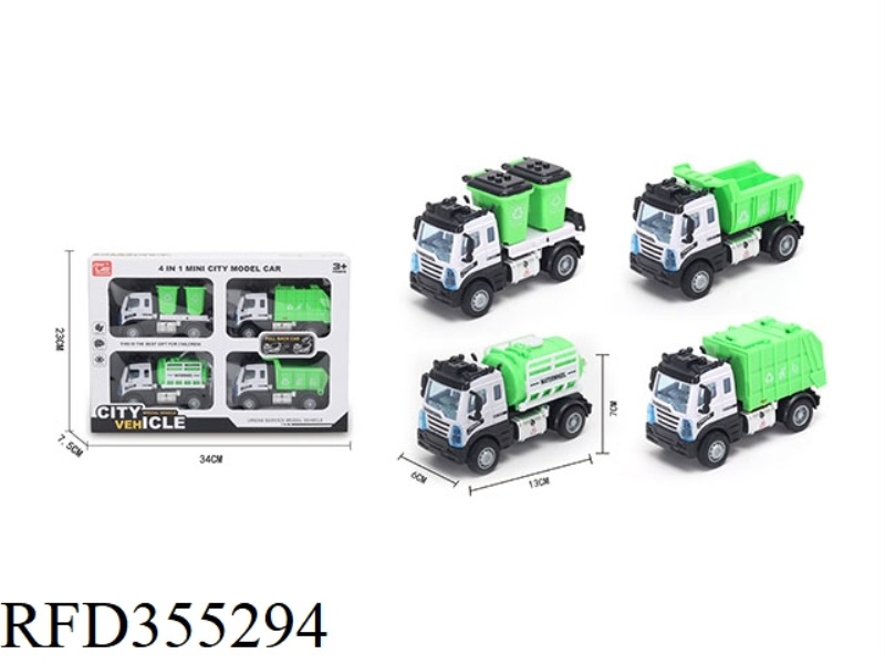 1:64 PULL BACK EUROPEAN-STYLE SANITATION VEHICLE